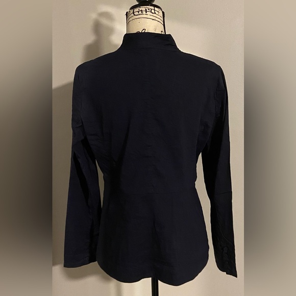 Eileen Fisher Linen Blend High Collar Peplum Jacket/Blazer - Picture 5 of 12